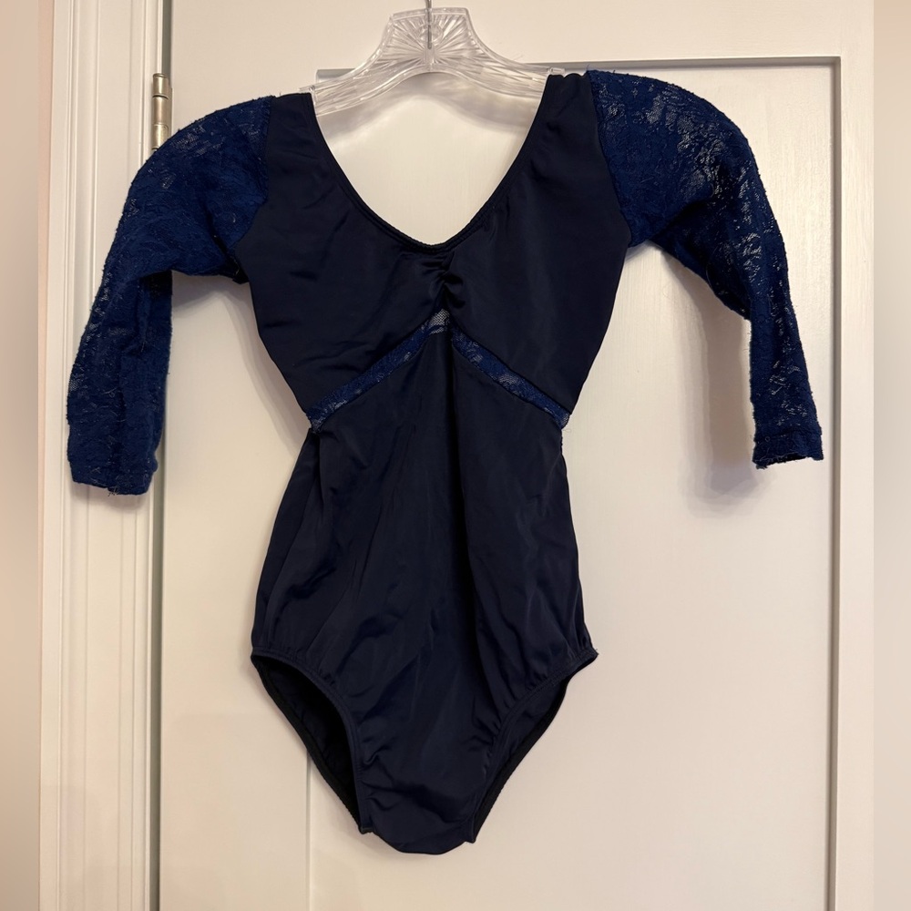 Classin Navy Lace Sleeve Leotard – Size S/P